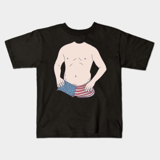 Dad Bod - American Paunch - Shirtless Gut Kids T-Shirt